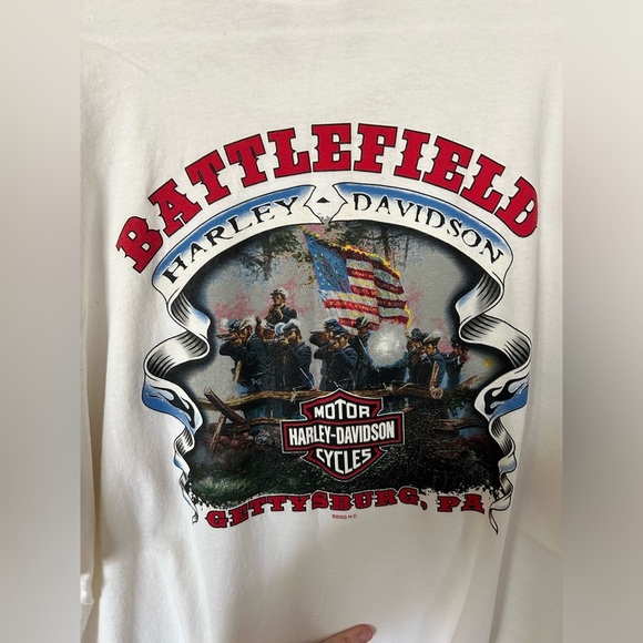 Battlefield, Gettysburg, PA Harley Davidson Tshirt - Picture 5 of 6
